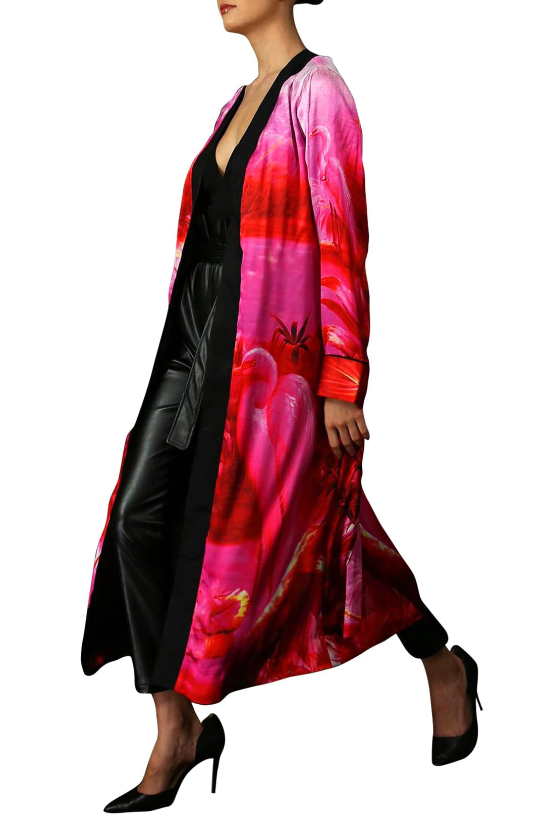 Kyle X Shahida, robe silk kimono, sexy silk robe, beautiful kimono, pink silk robe, Kyle Richards Store
