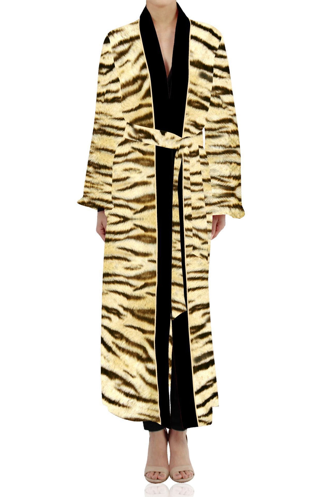 Kyle X Shahida, animal print kimono, kimono silk robes for women, silk robes for women, womens kimono robes