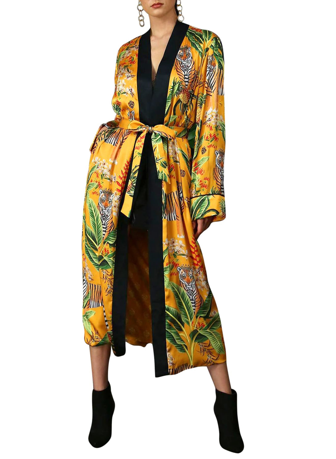 Kyle X Shahida, sexy silk robe, womens kimono robes, kimono silk robes for women, womens long silk robe