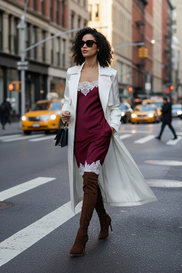 Lace Trim Cami Top and Midi Skirt Set