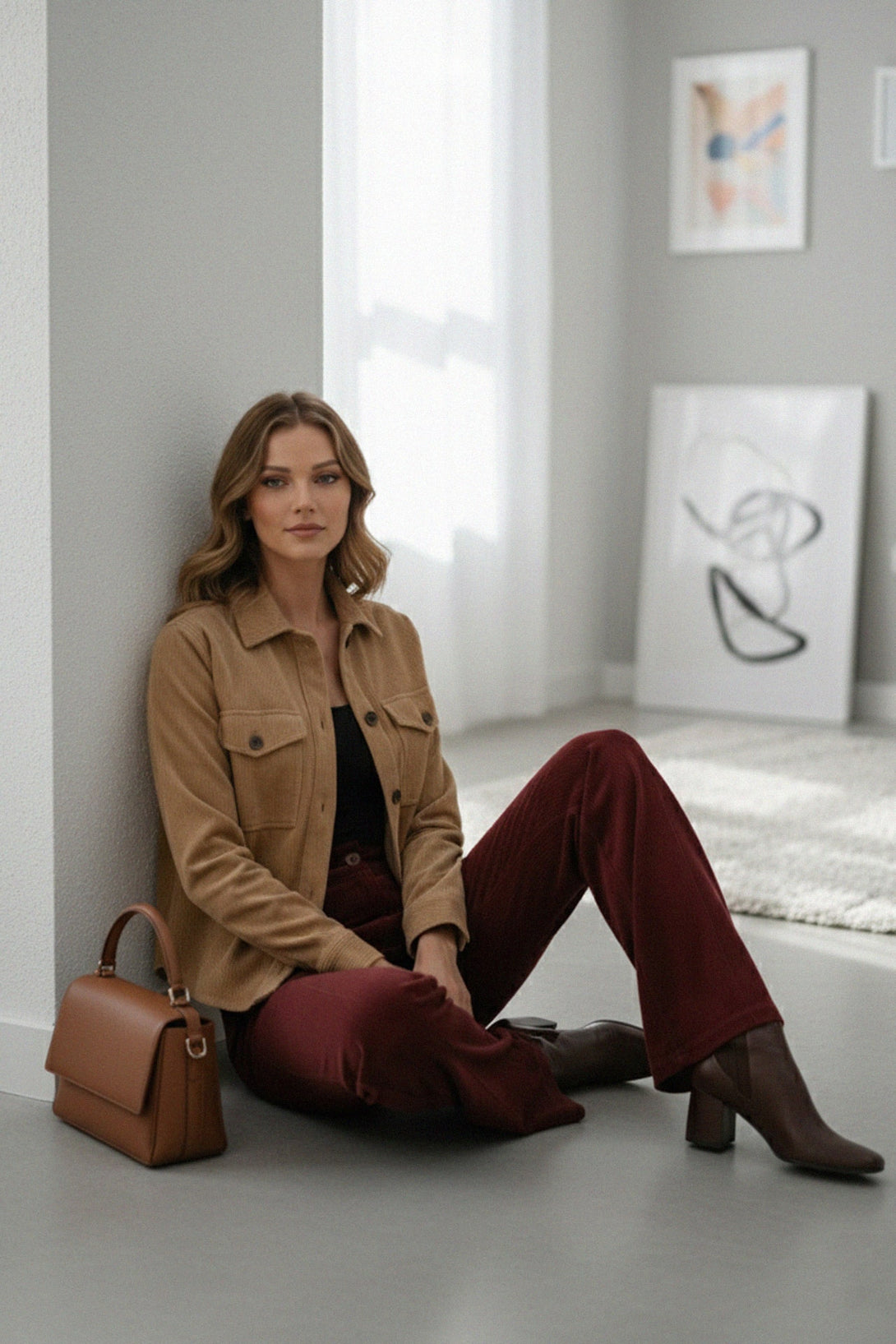 stylish women’s button down corduroy shirt, Shahida