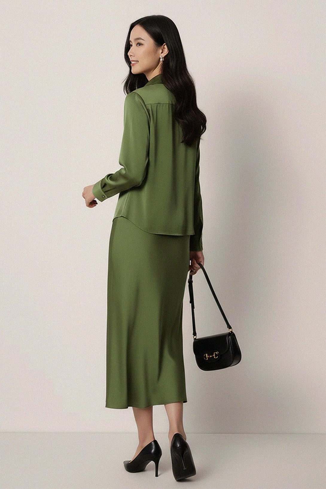 casual knee length skirts, mid skirts for women, silk midi skirt, Shahida Parides,