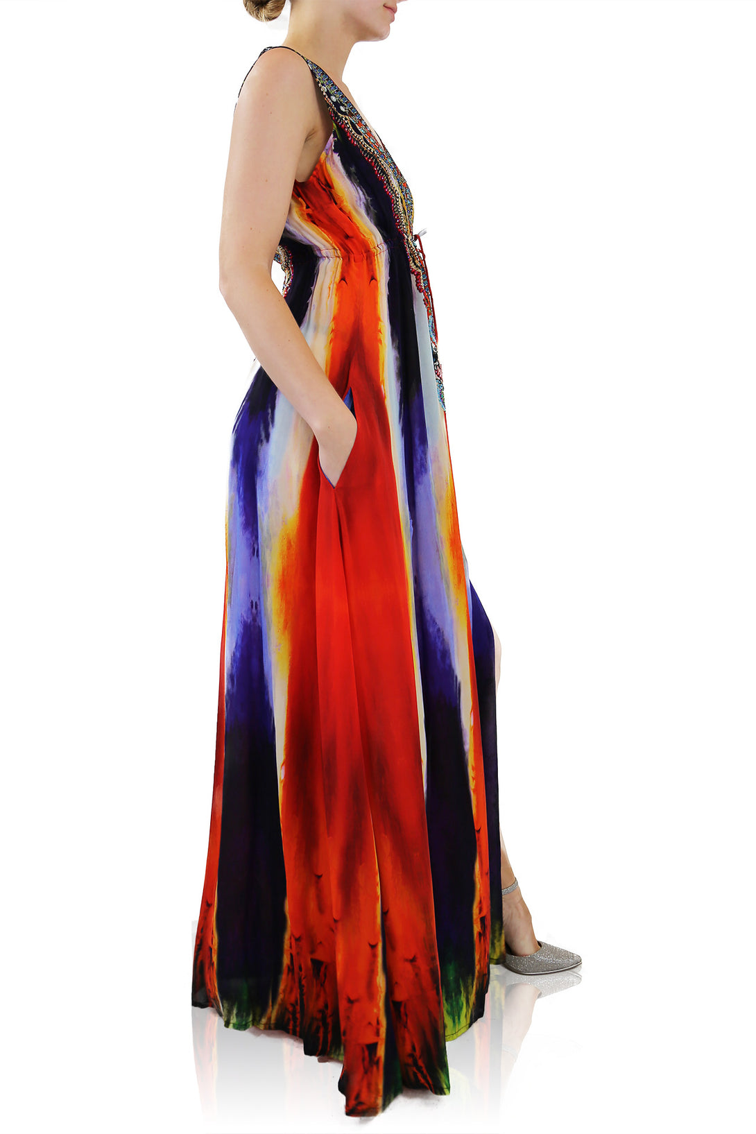   red casual dress, summer maxi dresses for women, plunging v neck formal dress, Shahida Parides,