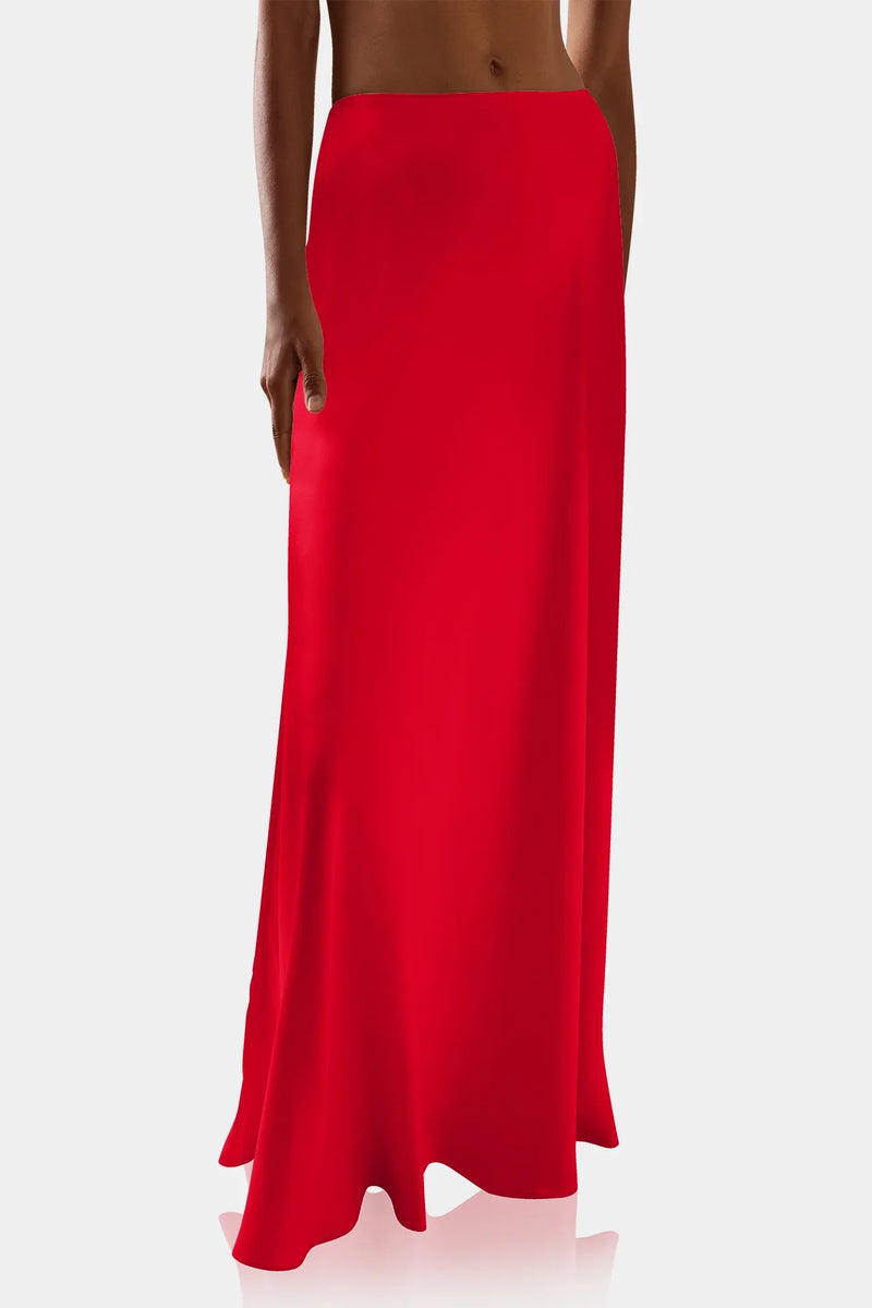 Shahida Parides,
womens red skirt,
silk maxi skirt,
long skirts for women,
