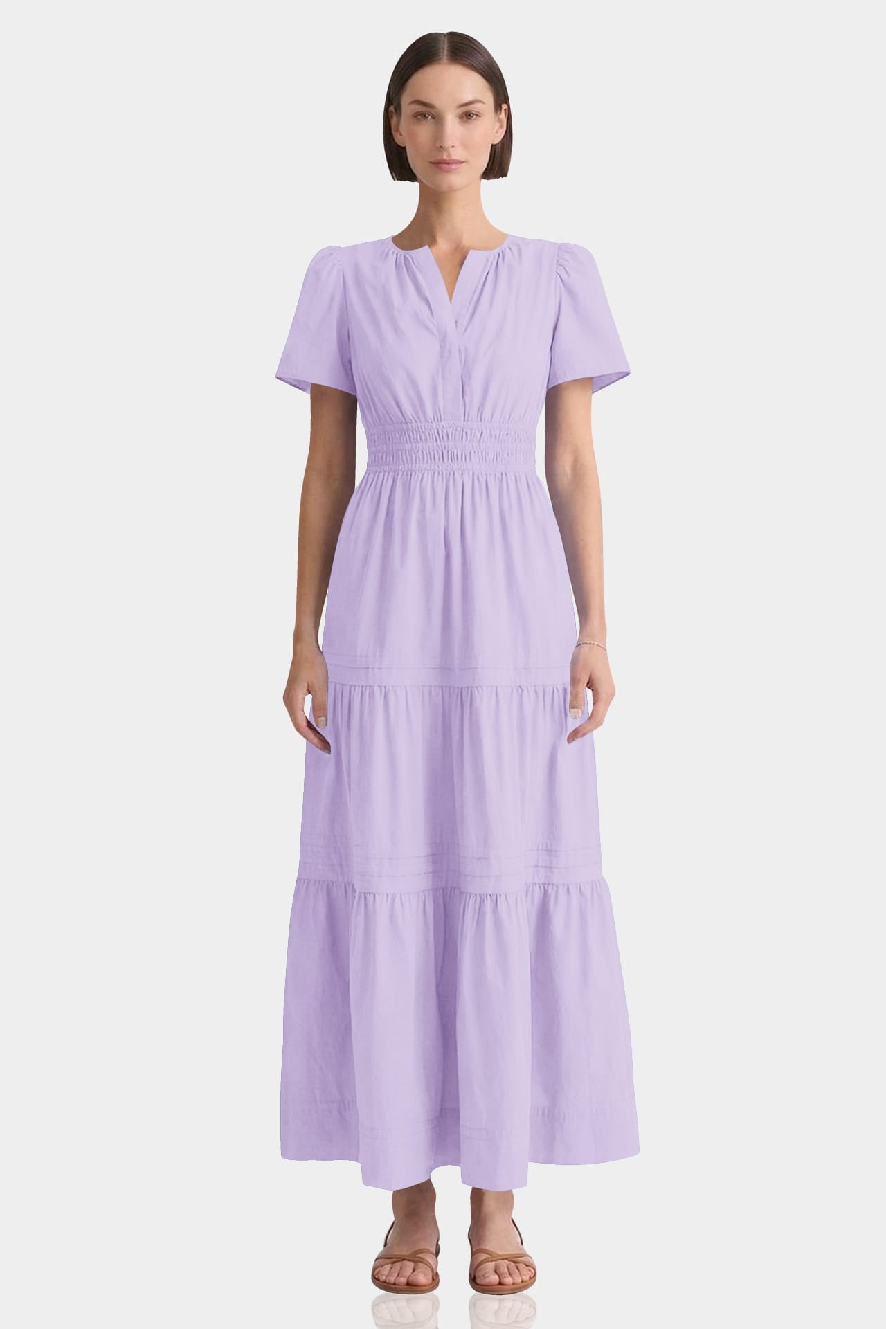 lavender cotton dress Linen Ruffle Midi Wrap 60" / Regular (5'2" This lavender midi dress features a sweetheart neckline Cotton Lavender Floral Maxi Dress