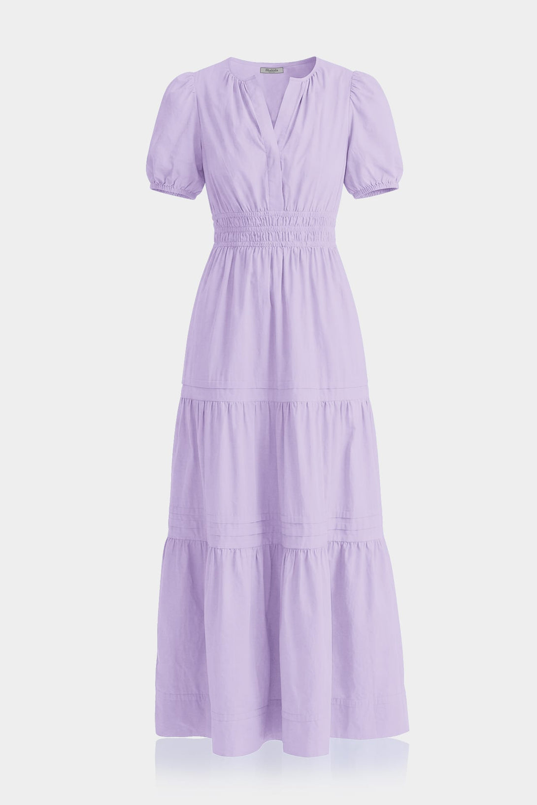 purple cotton maxi dress Saint Anas Womens Purple Solid Cotton Poplin Long Dress Purple / L