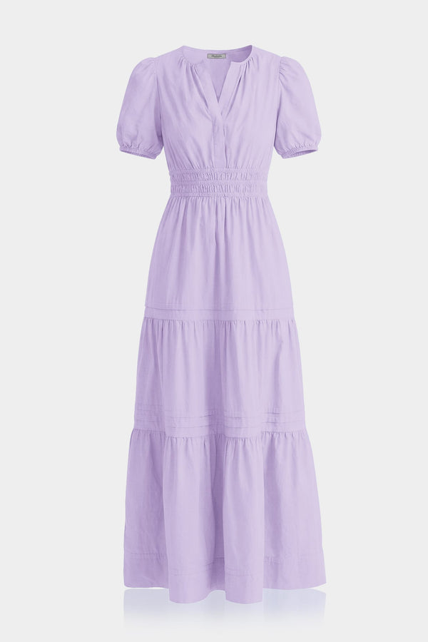Standard / S Lavender Tiered Cotton Maxi European Summer Dress