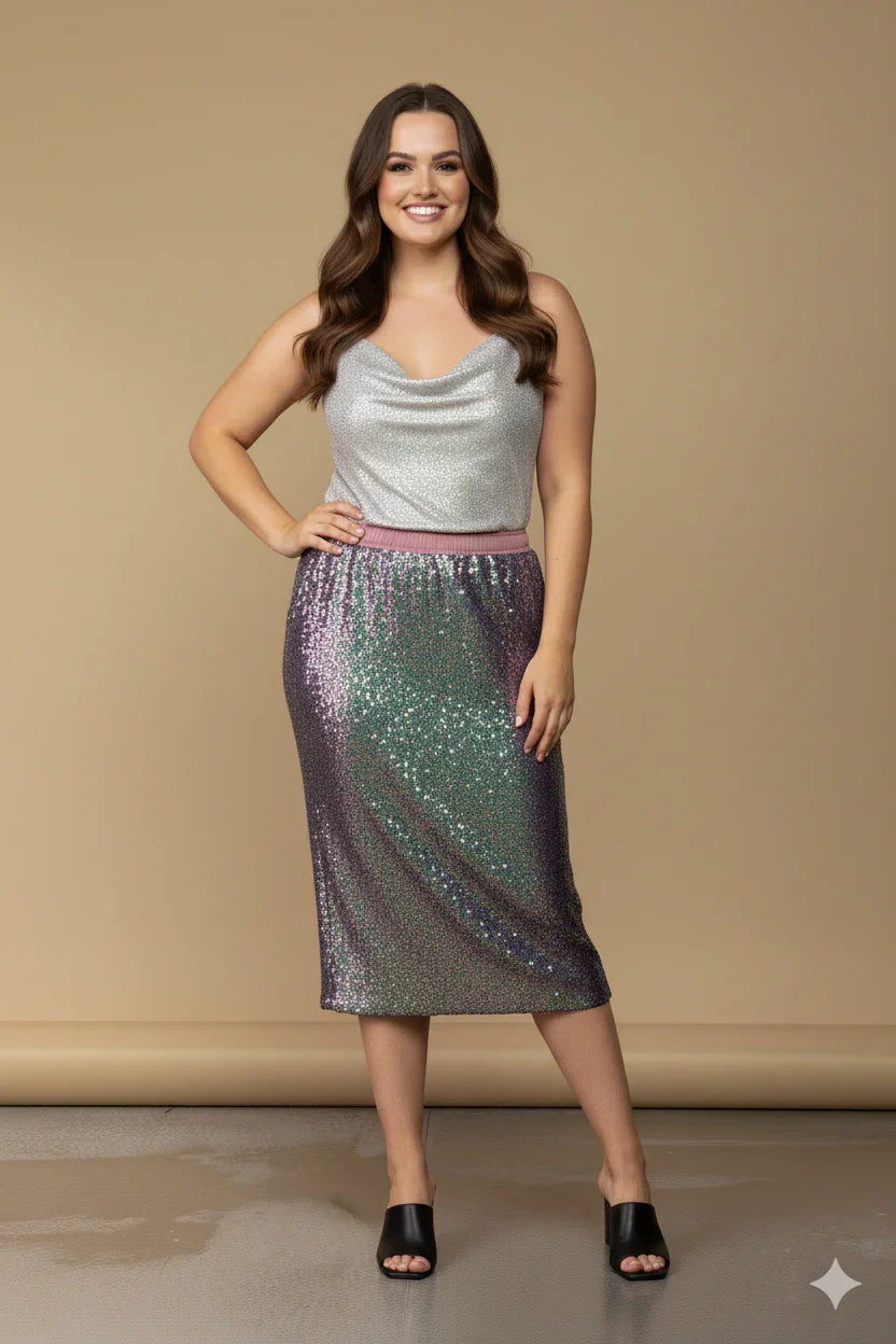 GLITTER5mm 55cm クロスペンダント Purple Sequins Skirts Online - Buy Maxi, Midi, Mini Sequin Skirt