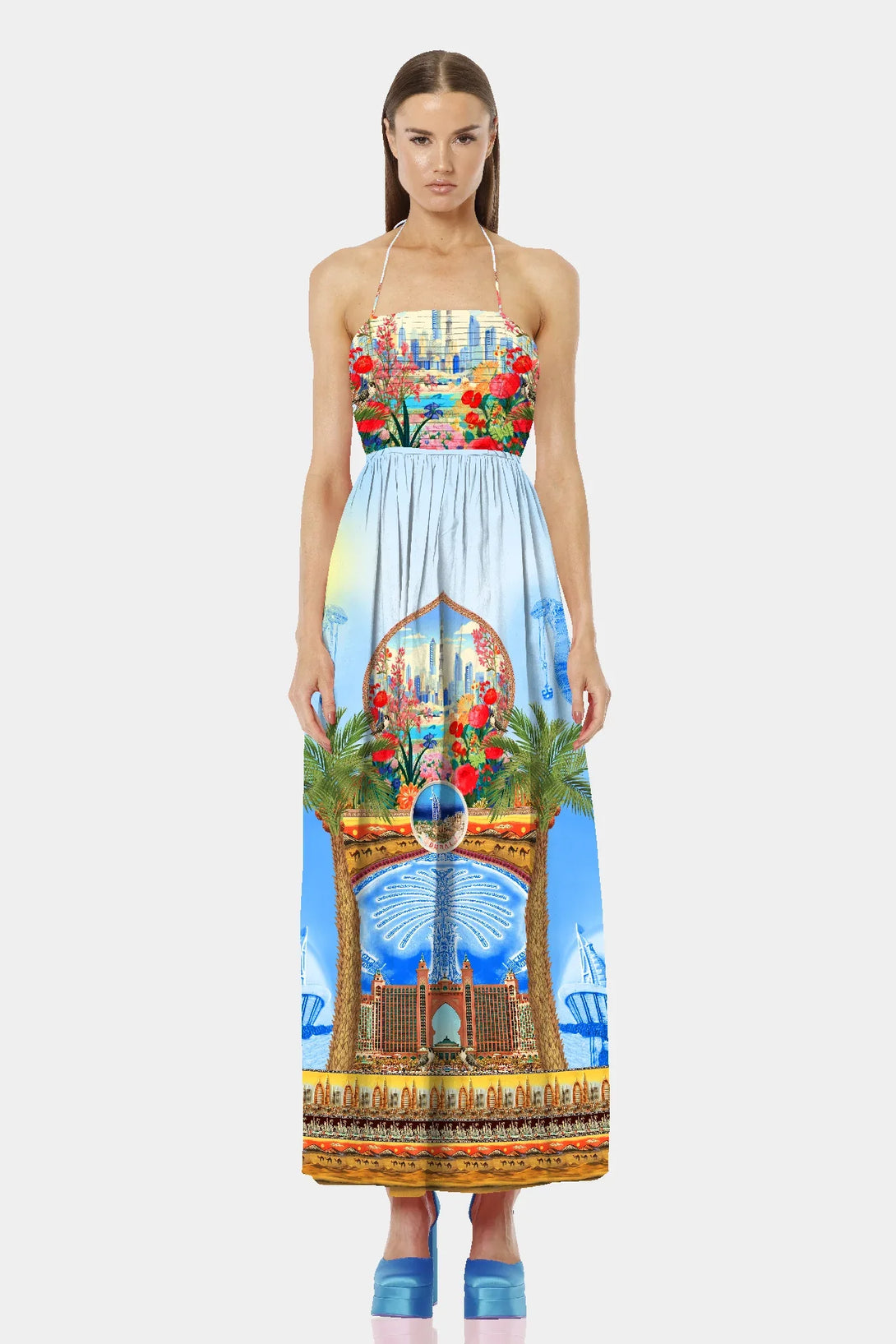 ladies tall maxi dresses Tall Woman Abstract Printed Maxi Dress