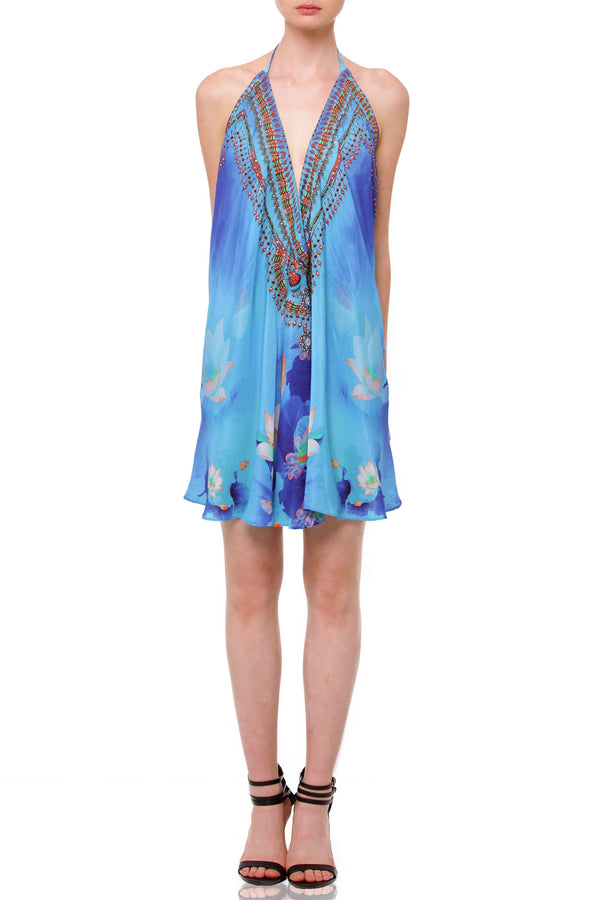 light blue dress mini, designer mini dress, Shahida Parides, classy mini dress, 