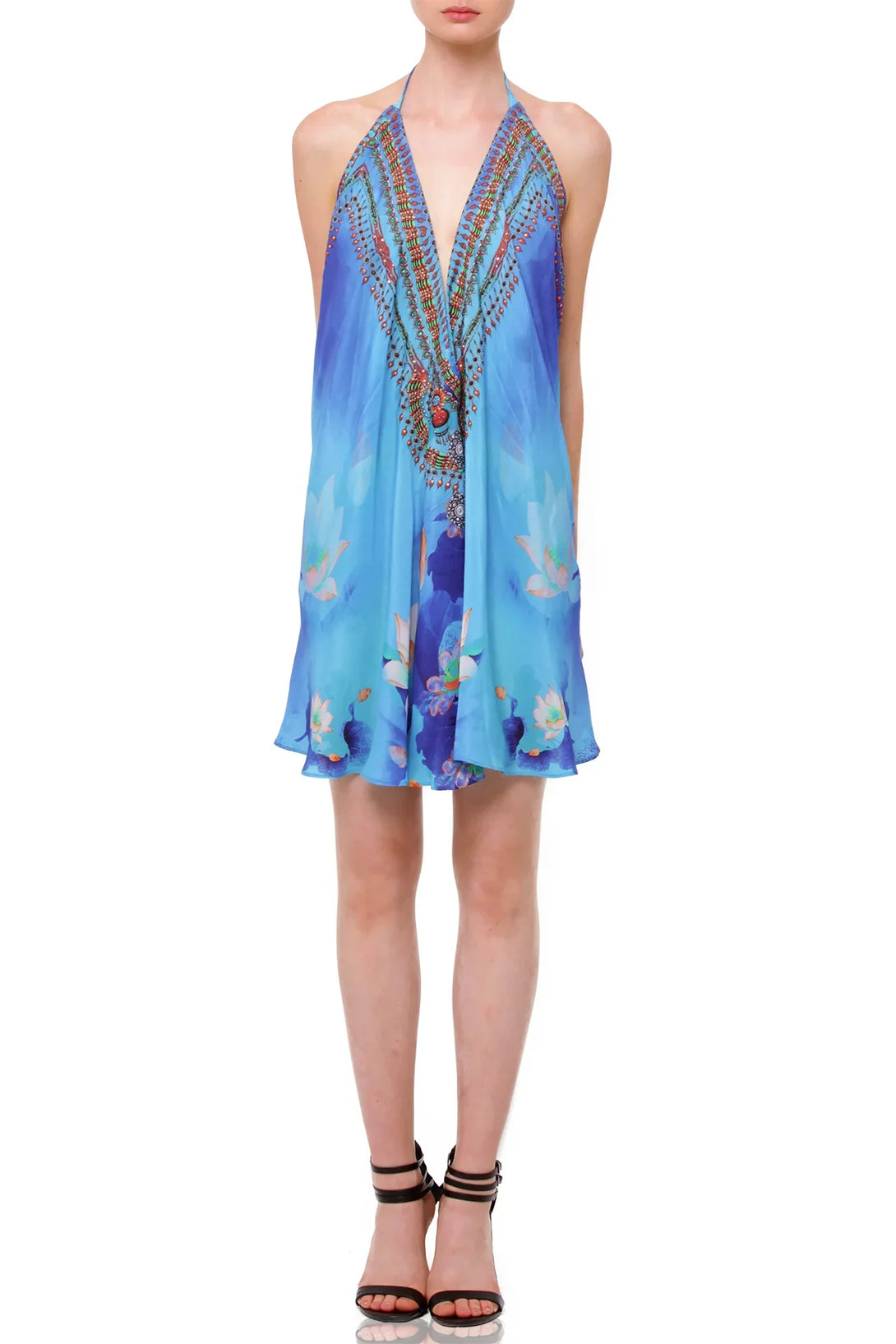 Designer Short Dress Light Blue | Summer Mini Dress | Shahida Parides Designer Short Dress Light Blue | Summer Mini Dress | Shahida Parides