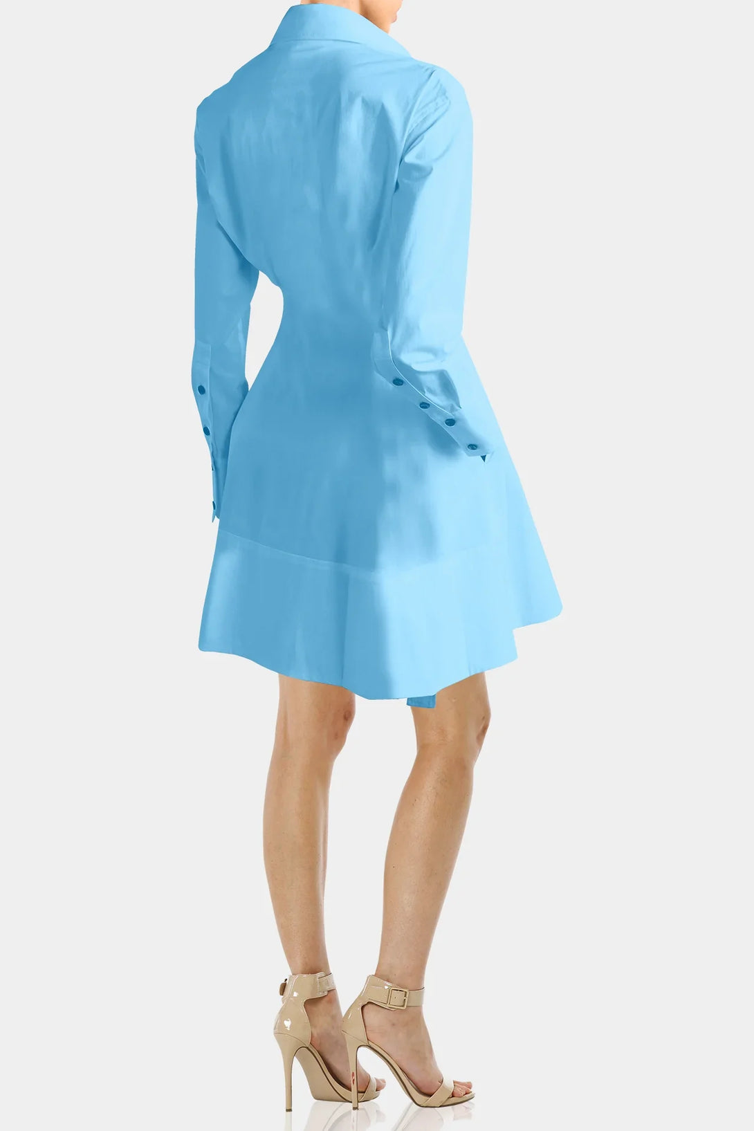 S Sky Blue Mini Shirt Dress S Sky Blue Mini Shirt Dress
