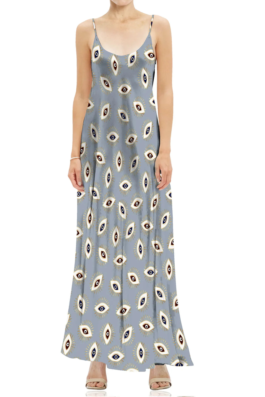 light grey slip dress ASOS DESIGN cami maxi slip dress in high shine satin with lace up back in gunmetal