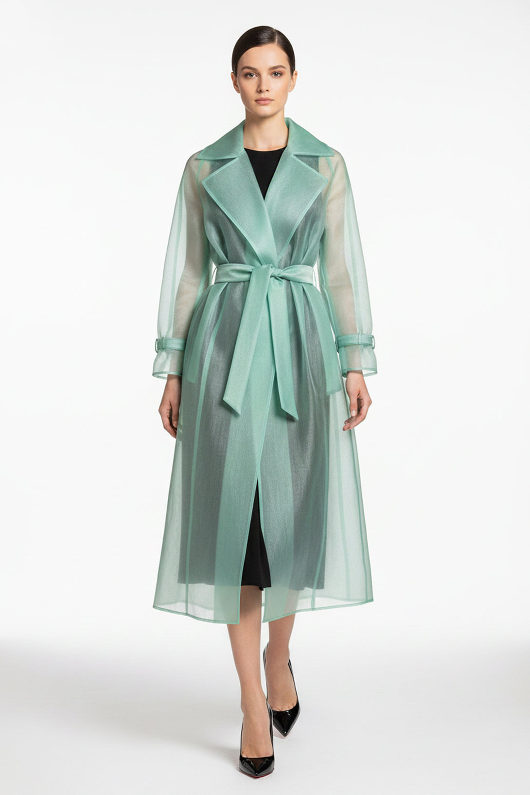 green dress coat womens Odeerbi Trench Coat for Women Autumn Winter Overcoat Wool Dress Coat Double Breasted Long Trench Coat Army Green Refer to Size Chart In Description