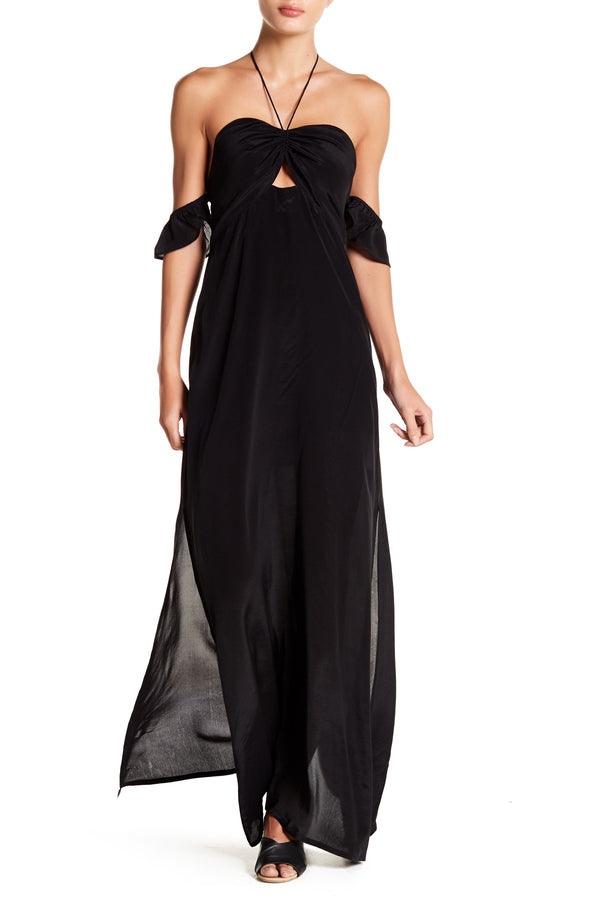  black silk maxi dress, Shahida Parides, cut out back maxi dress, long summer dresses for women,