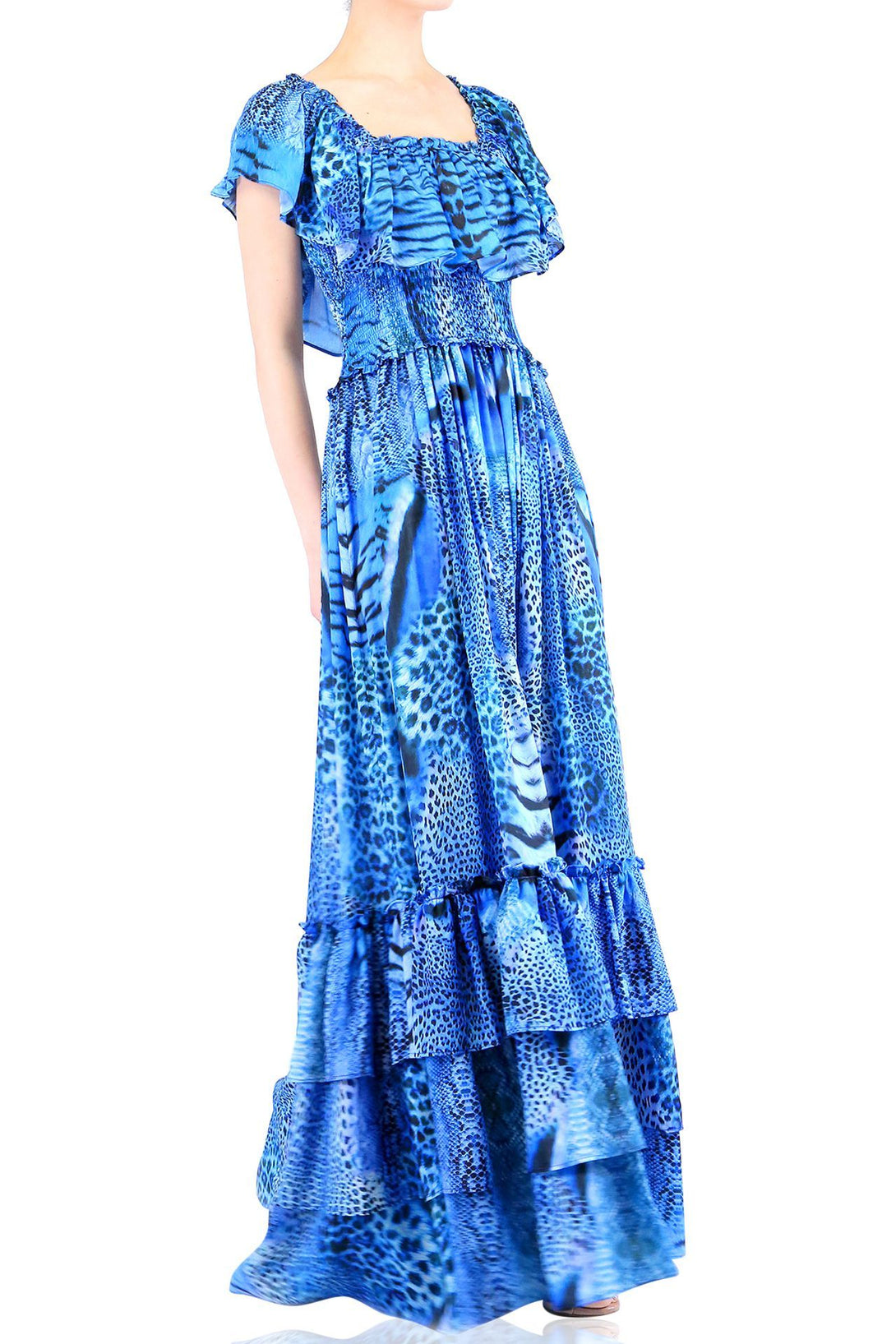  long blue dress formal, flowy maxi dress, Shahida Parides, plus size maxi dresses,