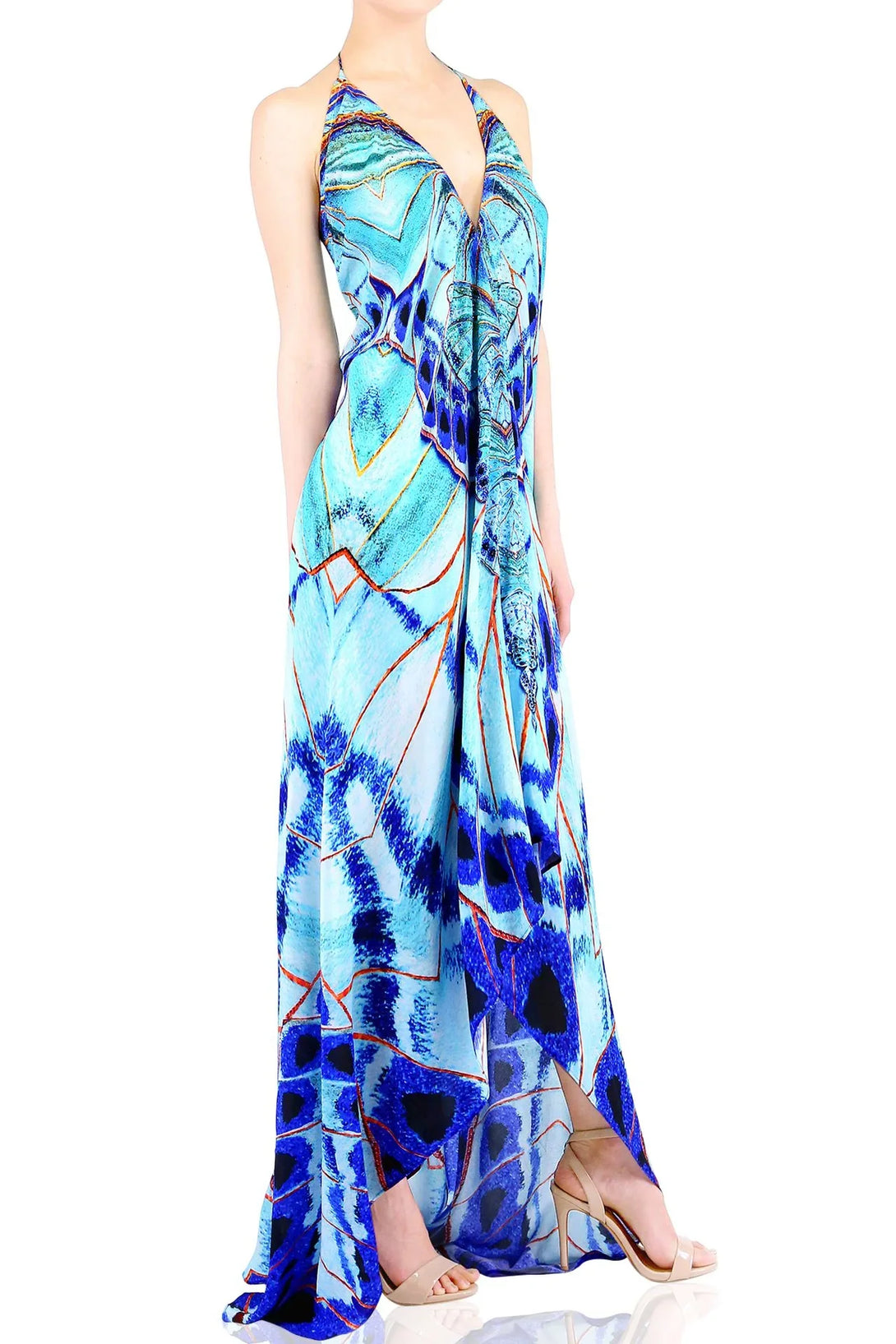 One Size Annabella Butterfly Print Beach Maxi Dress One Size Annabella Butterfly Print Beach Maxi Dress