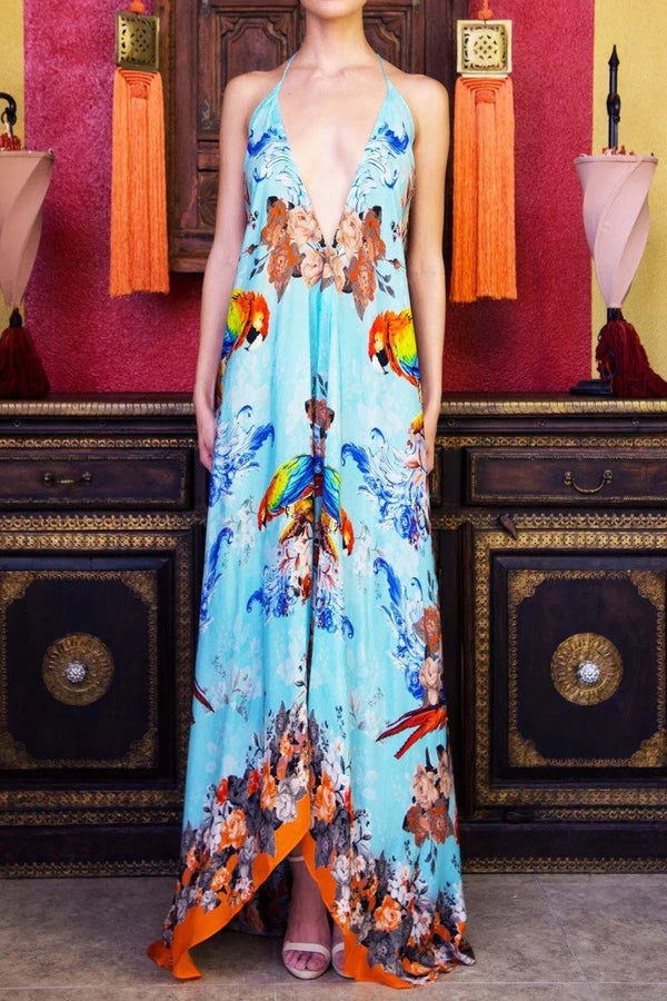  navy blue long dress, formal dresses for women, Shahida Parides, plunging neckline cocktail dress,