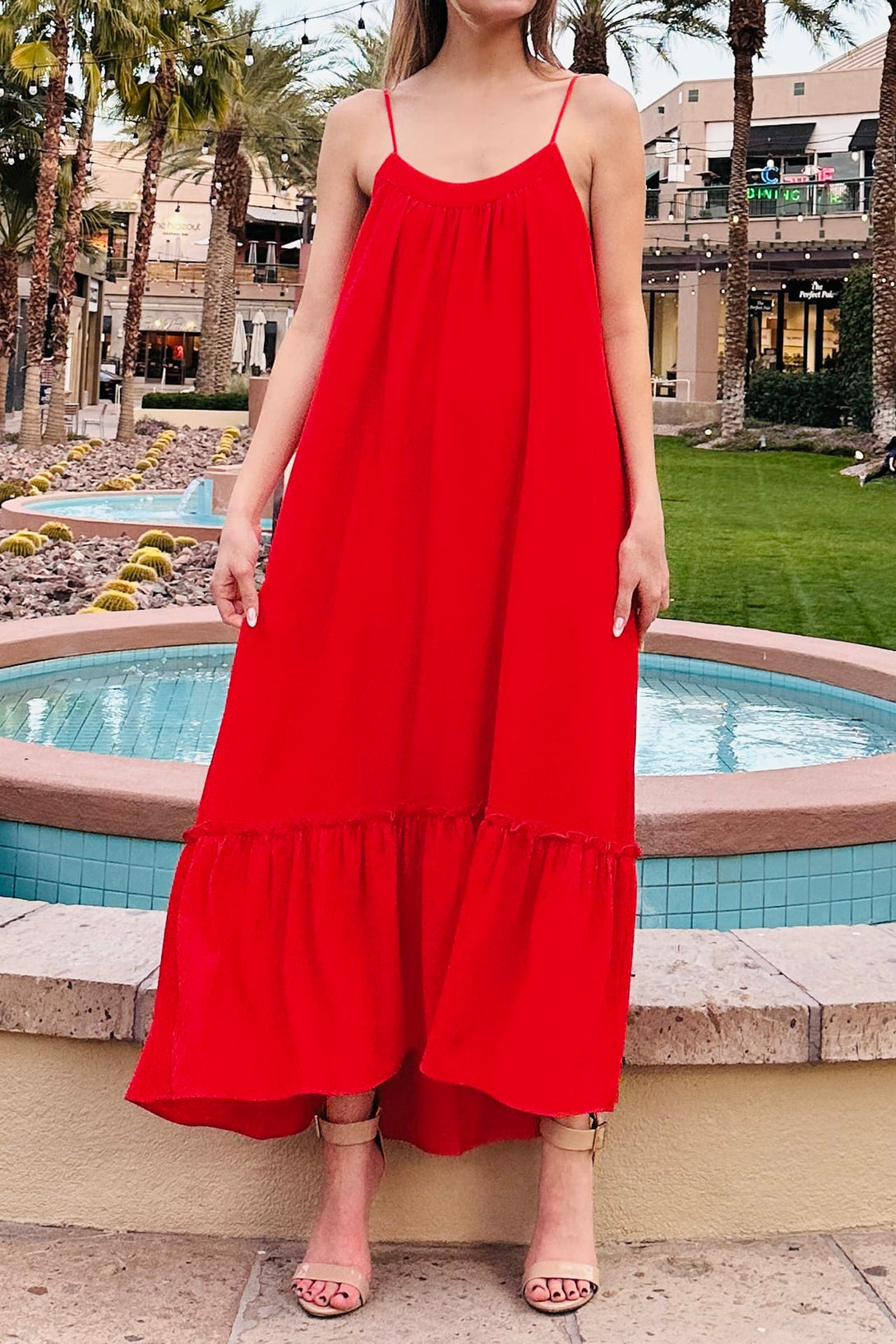 Designer Long Red Dress | Garden Party Maxi Dress | Shahida Parides Custom Designer Long Red Dress | Garden Party Maxi Dress | Shahida Parides Custom