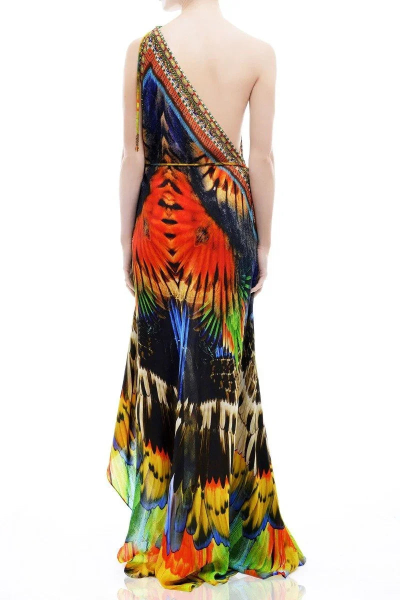  dark long dress, formal dresses for women, Shahida Parides, plunging neckline cocktail dress,