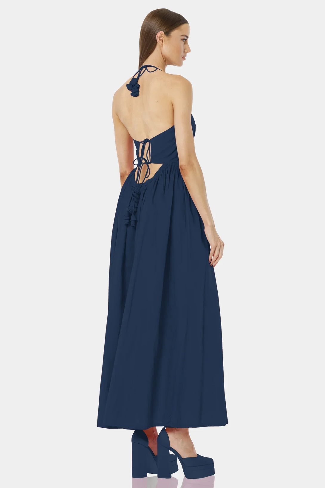 fancy flowy dresses Chiffon Long Prom Dress With Pockets And Flowy Skirt