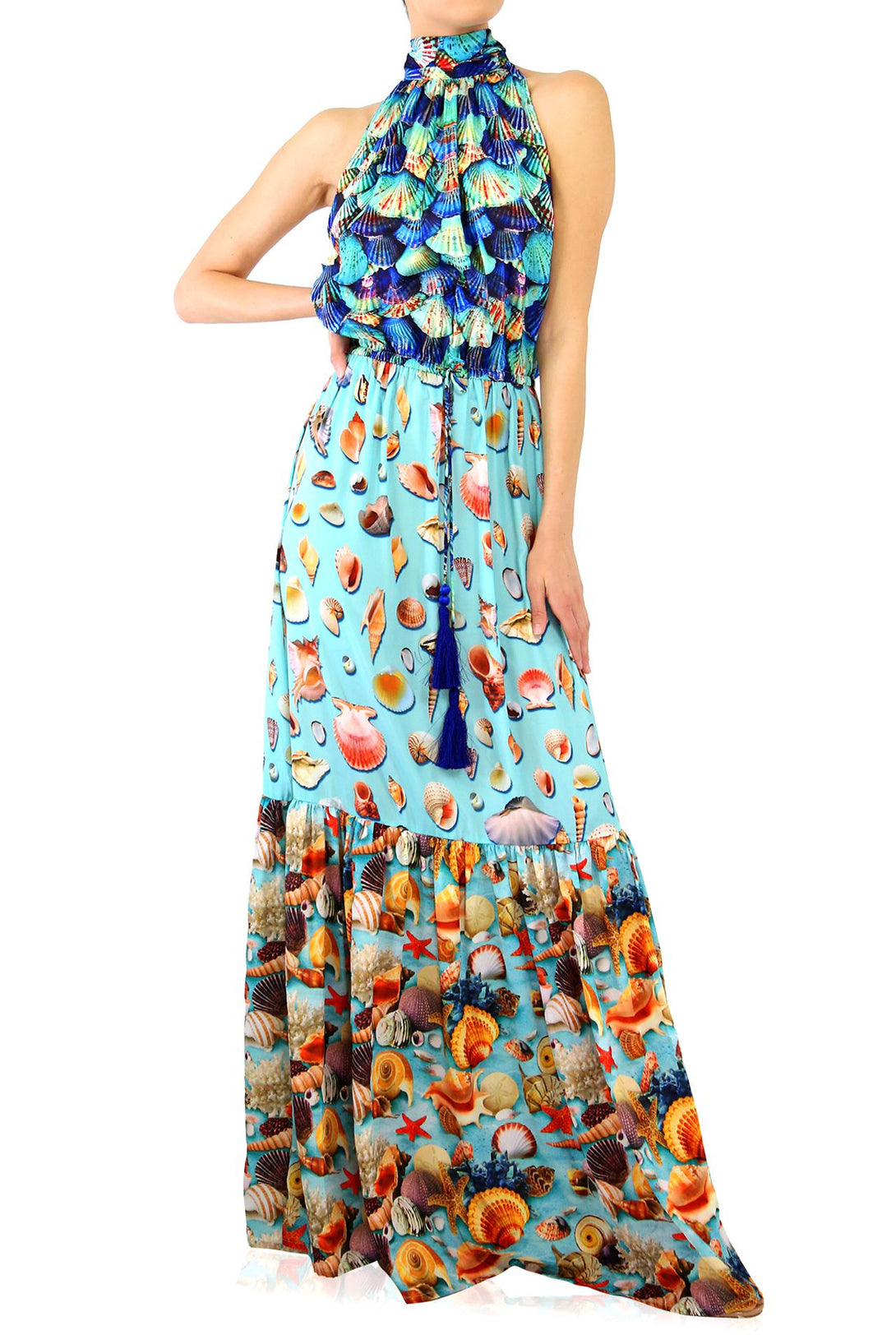 "blue dresses for women" "beach maxi dress" "Shahida Parides" "floor length dress"