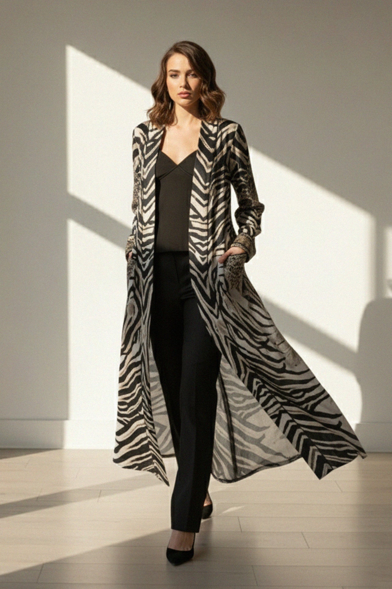 Designer Long Silk Kimono | Zebra Silk Robe | Kimono | Kyle X Shahida ...