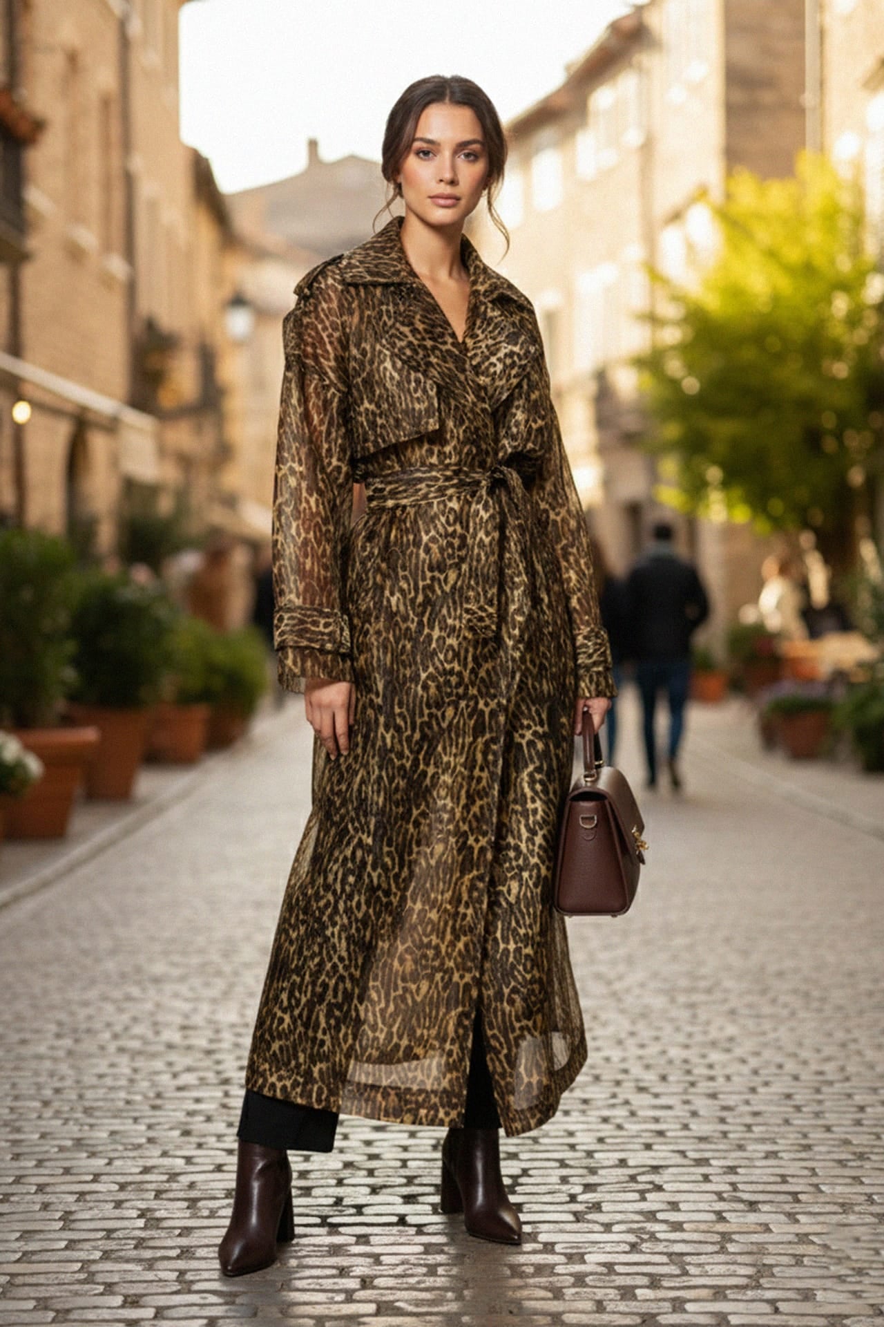 トップス Ruh Dhan Lace Paneled Long Top MARTE High-End Organza Trench Coat for Women | Designer Runway Style
