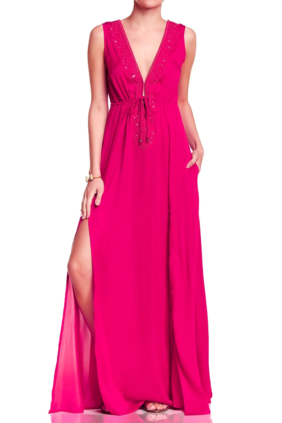 Designer Pink Flowy Dress | Summer Dress for Women | Shahida Parides Small-Medium Designer Pink Flowy Dress | Summer Dress for Women | Shahida Parides Small-Medium