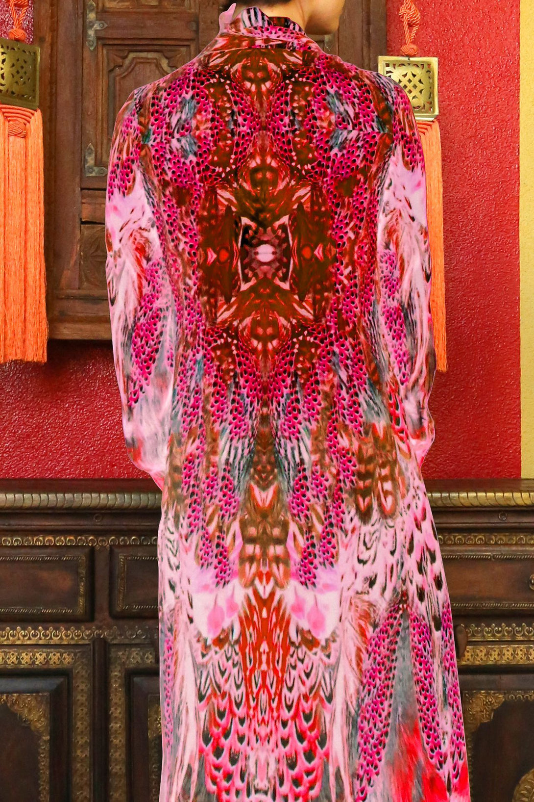 Shahida Parides, womens pink shirt dress, long button up shirt dress, long cotton shirt dress,