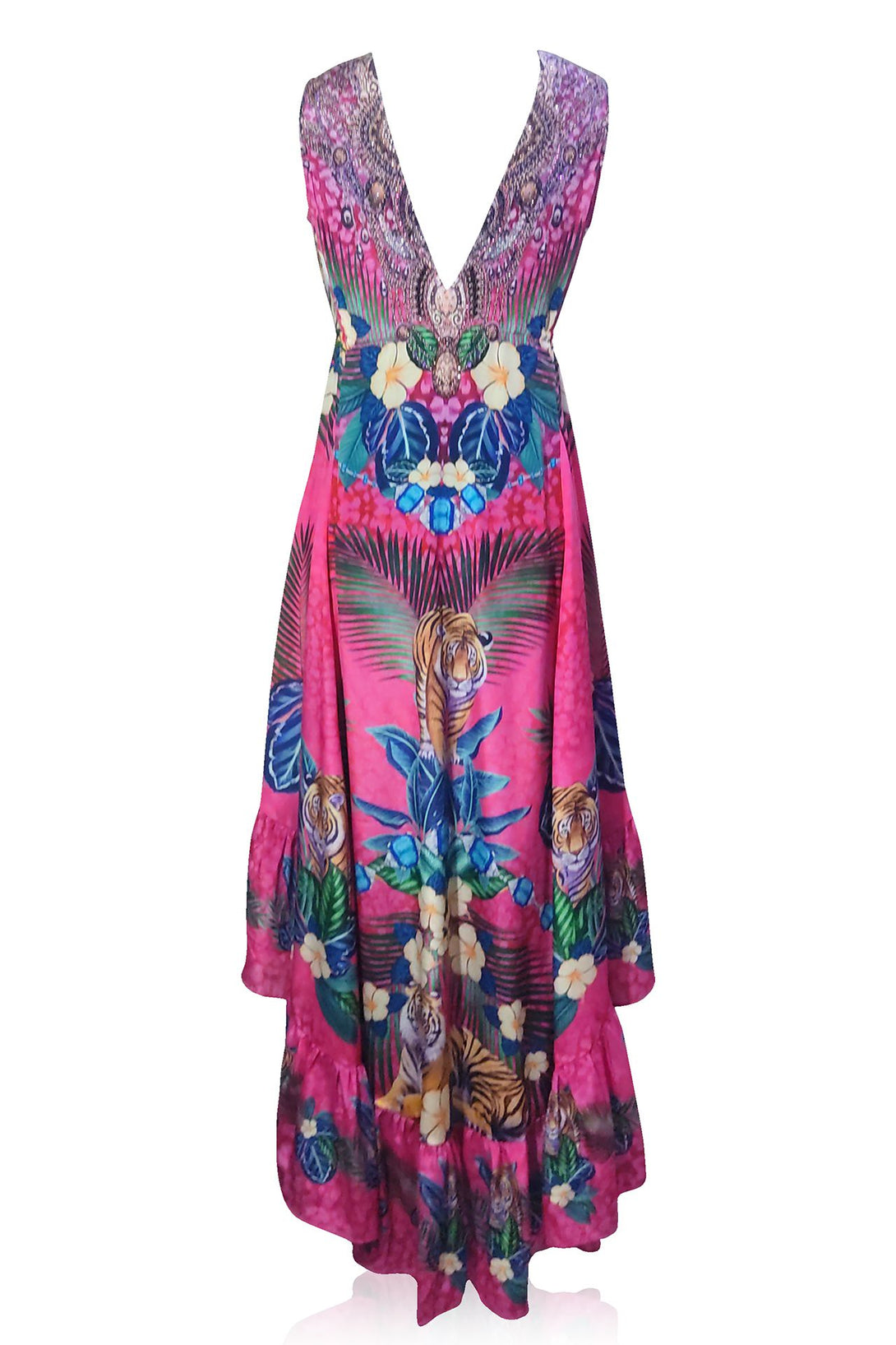  dark purple maxi dress, high and low cocktail dresses, plunging v neck formal dress, Shahida Parides,
