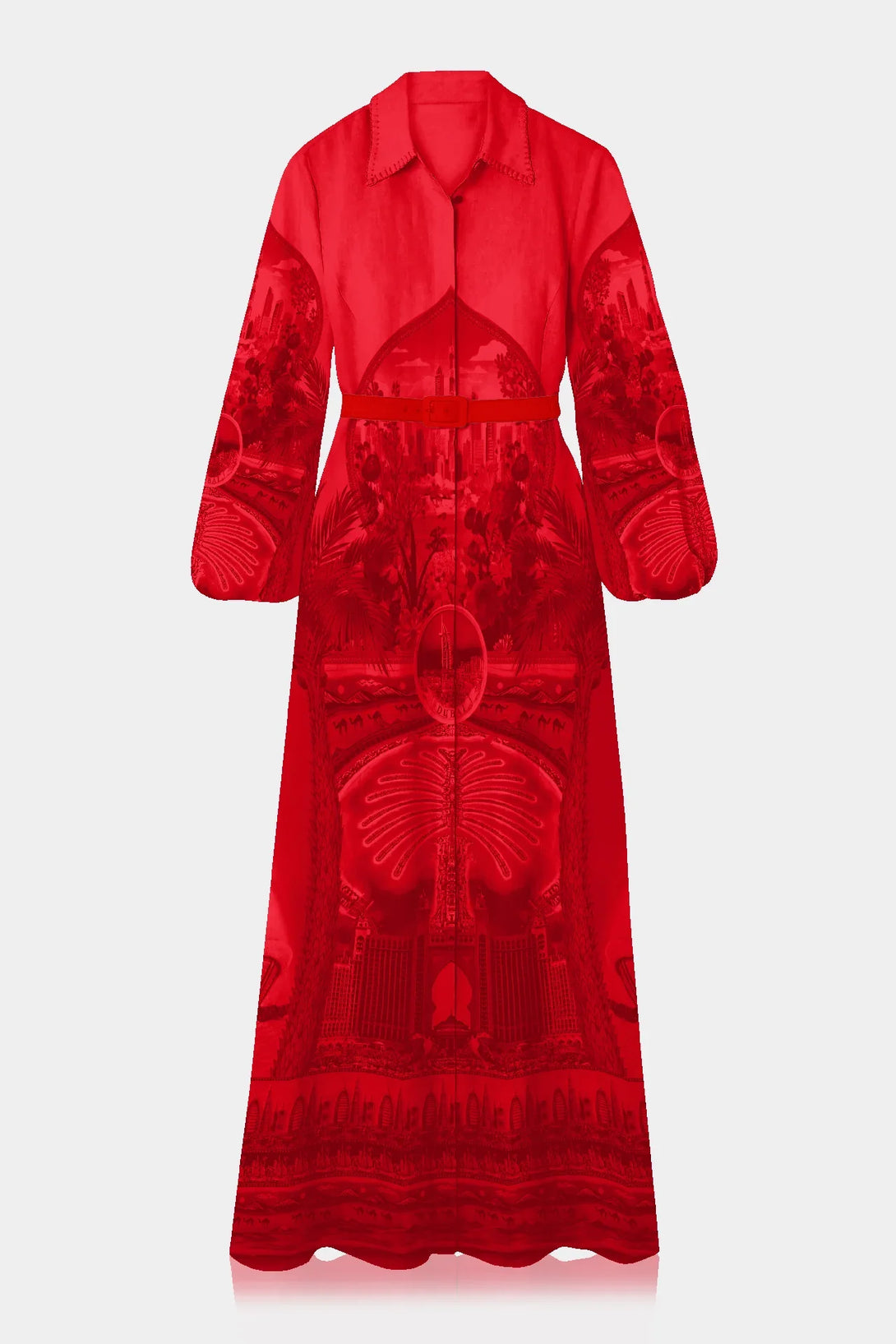 Long shirt dresses for women with long sleeve shirt by Shahida Parides, elegant red long shirt dress
