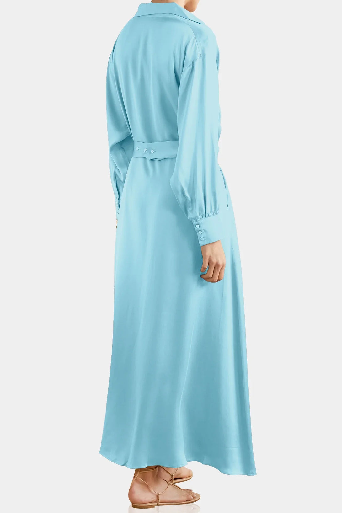 button up dress long, Shahida Parides, button up dress blue, button down dress long sleeve,