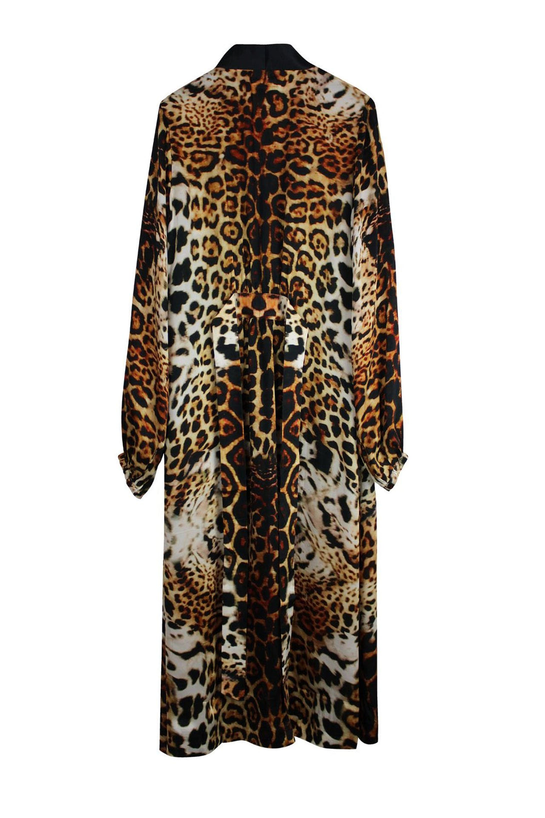 long silk robe Shahida-parides, animal print kimono, womens leopard robe, luxury designer robe, chic animal print