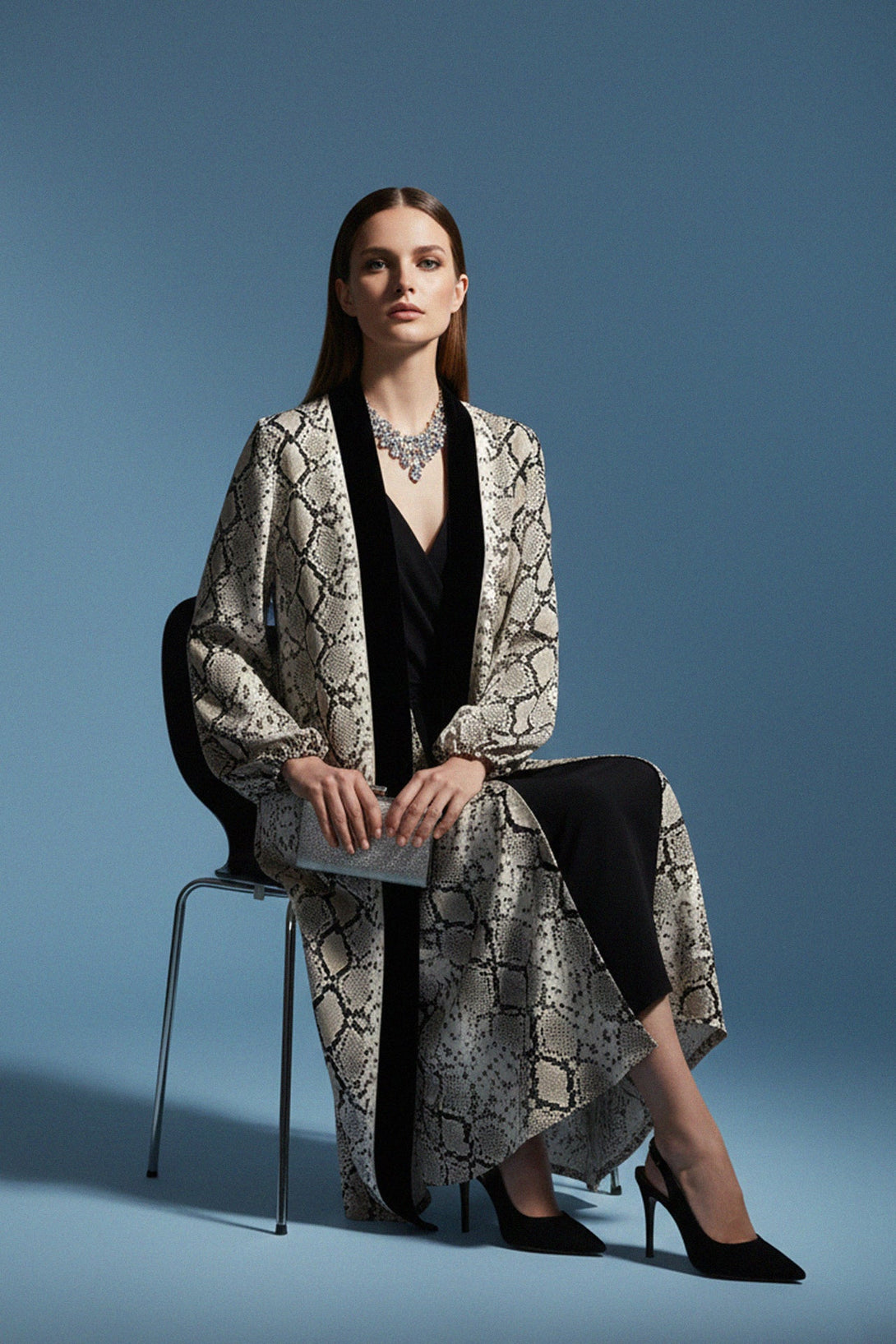 printed kimono, silk garment, womens robe, luxury coat, elegant fashion, chic womenswear