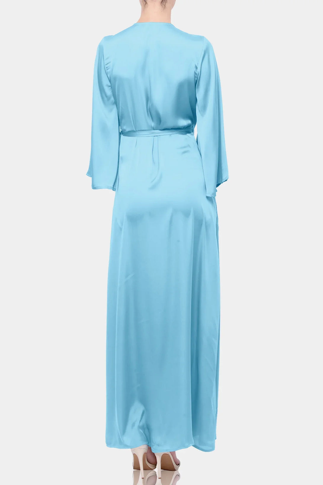 maxi wrap dress with sleeves, maxi womens wrap dress, maxi plus size wrap dress, Shahida Parides,