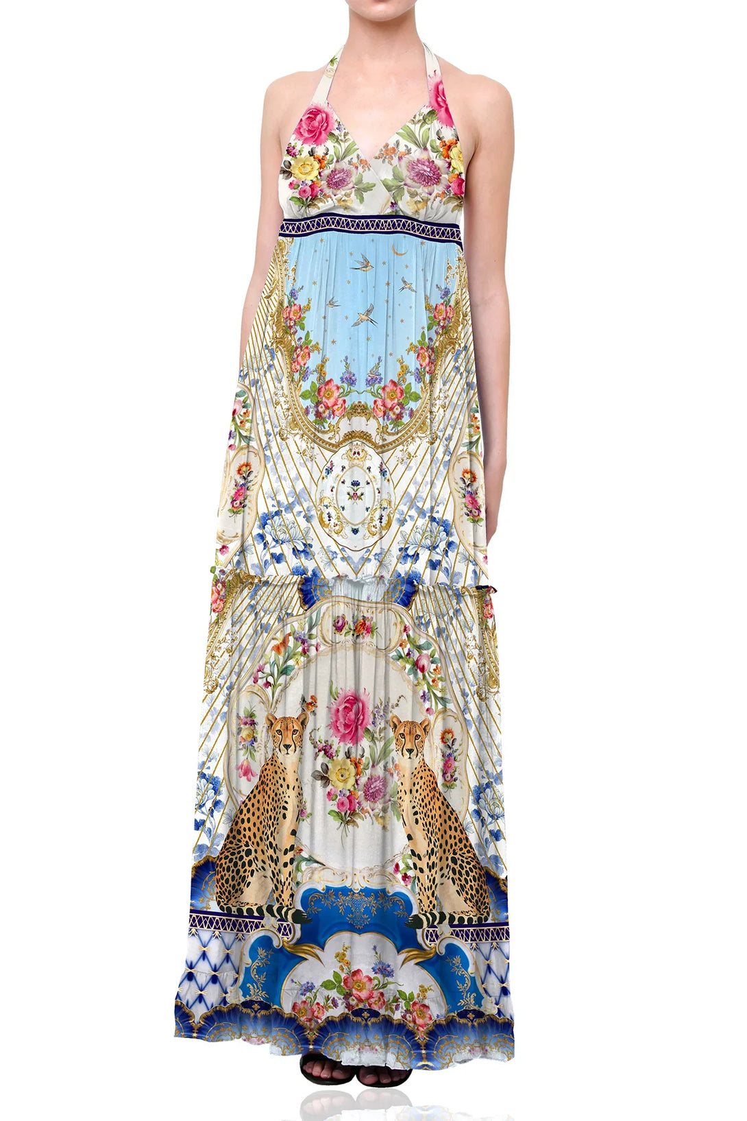Long Summer Dresses | Halter Neck Backless Dress | Shahida Parides Medium Long Summer Dresses | Halter Neck Backless Dress | Shahida Parides Medium