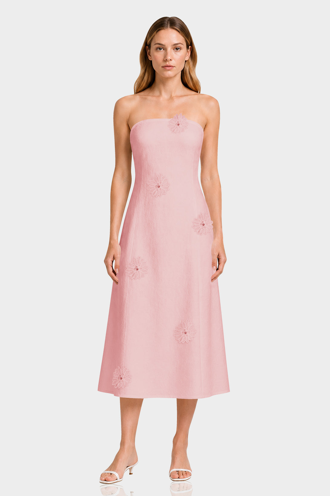 blush pink beach dress Pink Boho Lace Maxi Dress