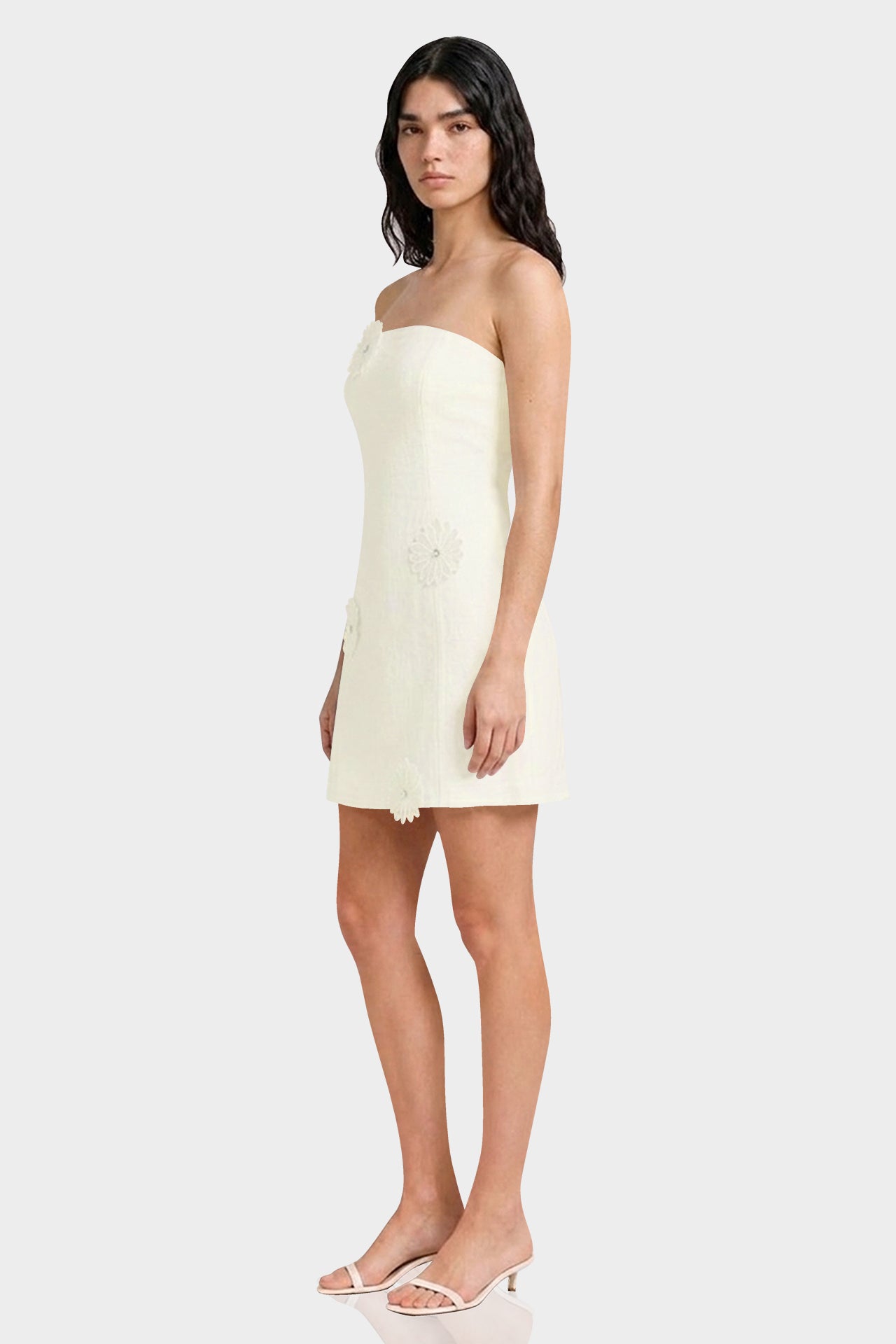 ivory mini dress bridal S Shower with Handcrafted Floral Appliqué promo20 each style is designed Prom Dress Silver Homecoming Size:42 Long