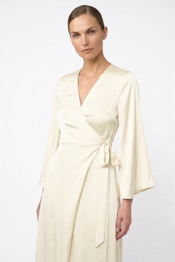 Ivory Wrap Dress Shahida Parides Ivory Wrap Dress Shahida Parides