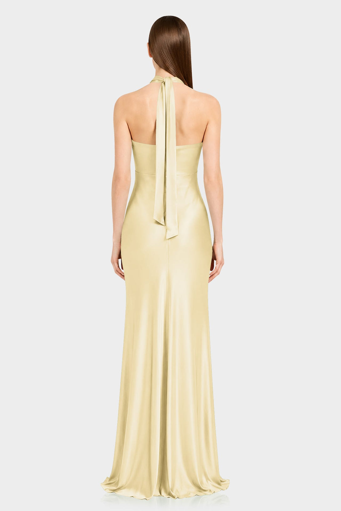 matte gold bridesmaid dresses S Ruched Halter Satin Maxi Dress in Champagne glam and all things Breast Feeding Friendly Stunning Maxi Dress - Size:6-6X