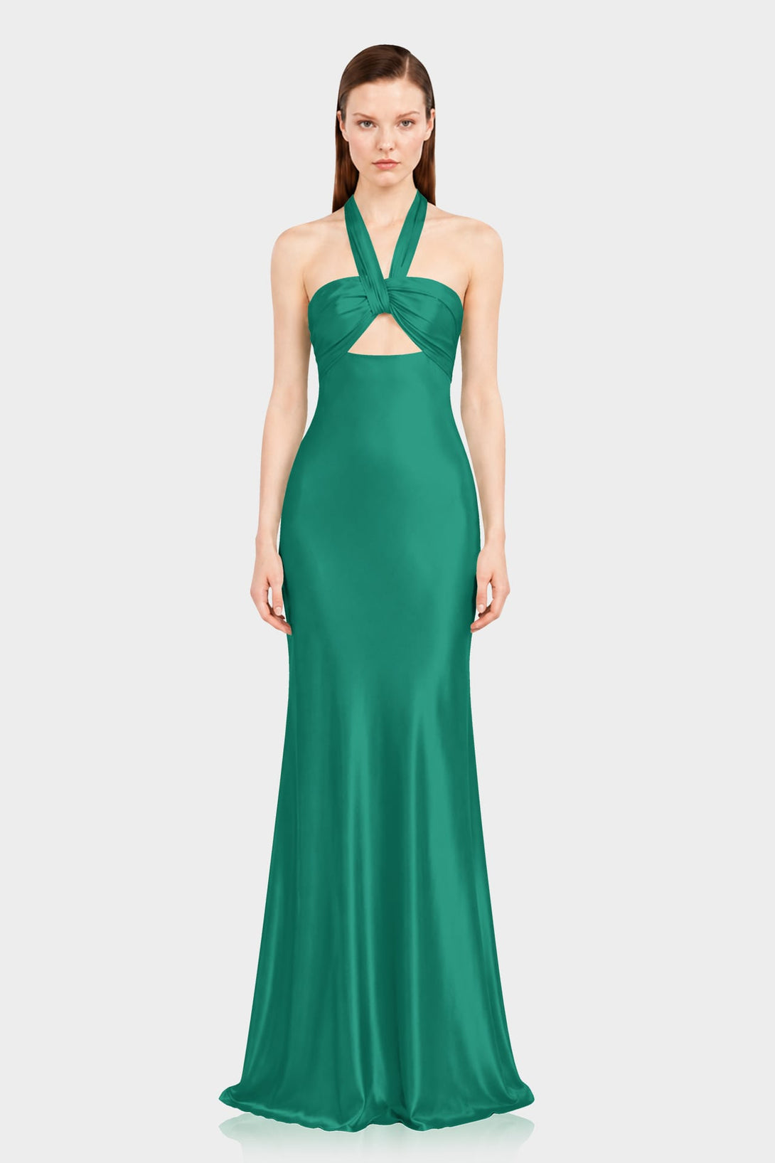luxury satin dresses S Emerald Green Matte Halter Maxi Dress for Weddings & Formal Events Cowl Embellishment Bin-062819-BG US Sizes:7 Men's = 8.5 Women's Best Cruise Dresses for