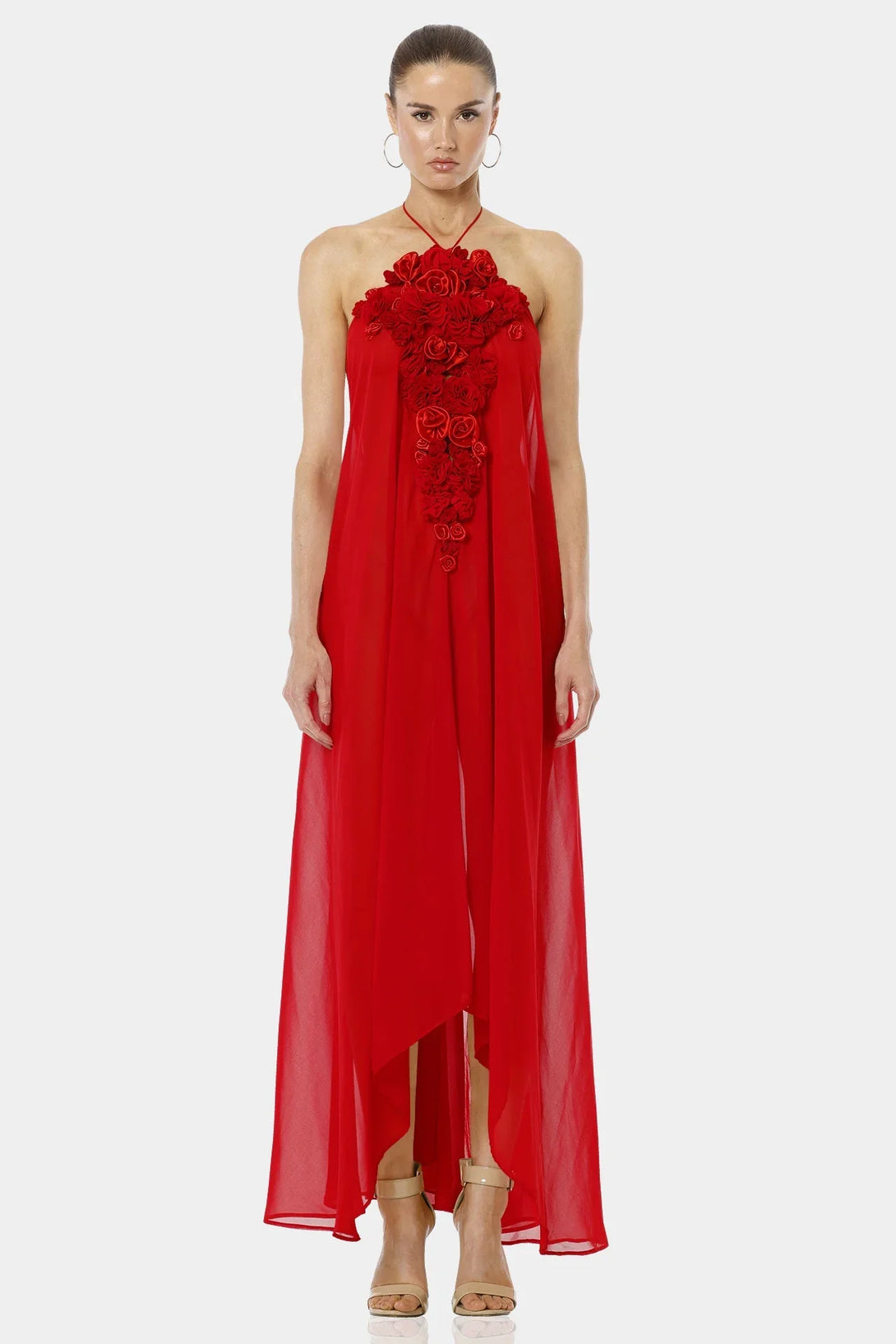 Ruby Red Silk Maxi Handkerchief Dress | Shahida Shahida Parides Ruby Red Silk Maxi Handkerchief Dress | Shahida Shahida Parides