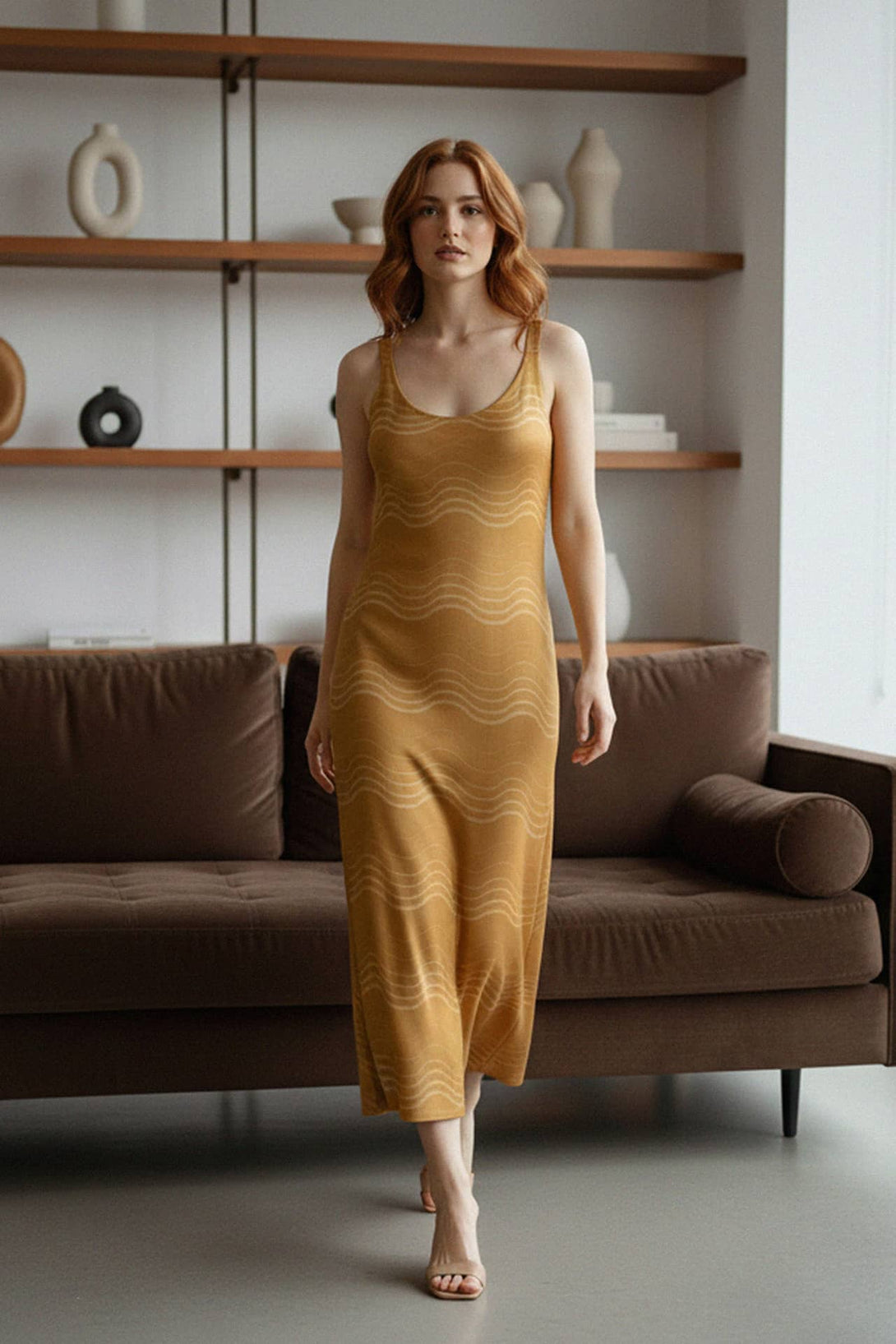 silk cami dress, striped slip dress, luxury resort wear, womens summer outfit, elegant midi dress