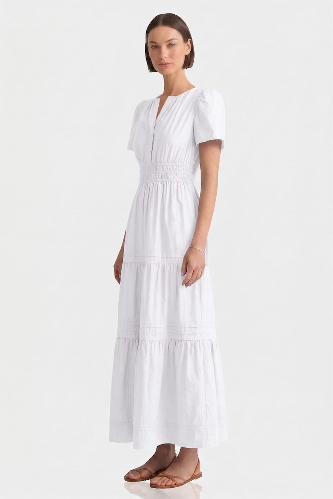 White Italian Summer Cotton Maxi Dress