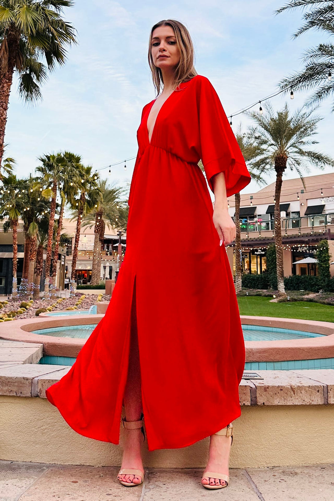  maxi dress with sleeves, ruffle maxi dress, Shahida Parides, puff sleeve maxi dress,