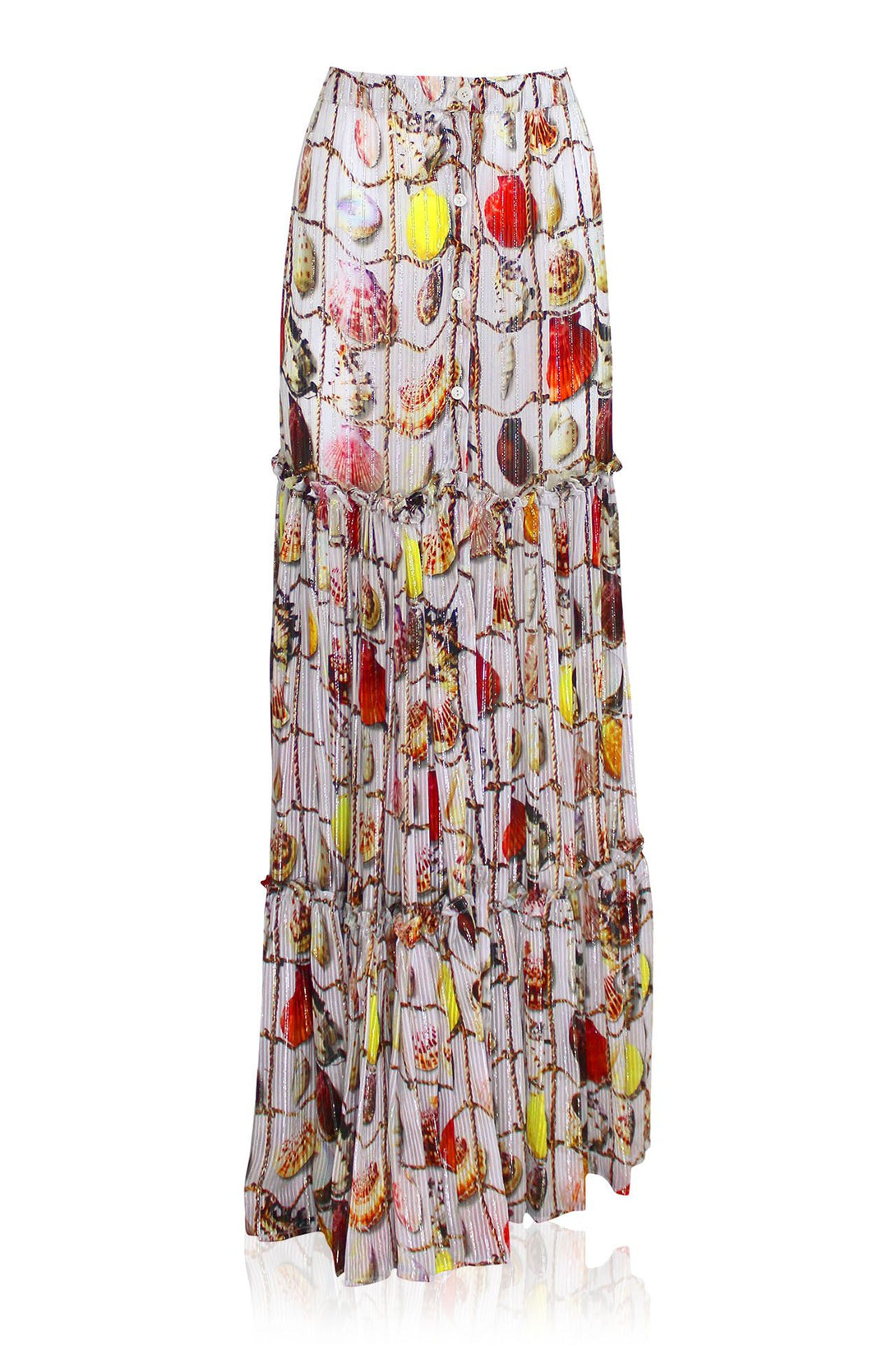 floor length skirt, Shahida Parides, long multicolor skirt, long tiered skirt,