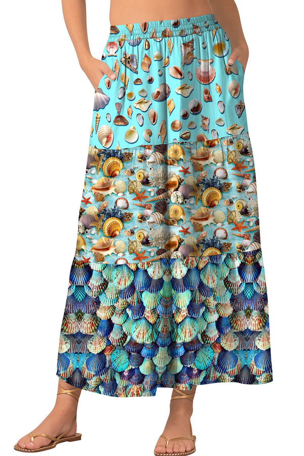 floor length skirt, Shahida Parides, long multicolor skirt, long tiered skirt,