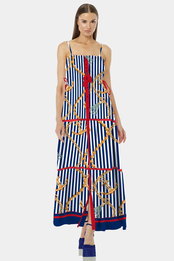S Nautical Stripes Long Length Dresses