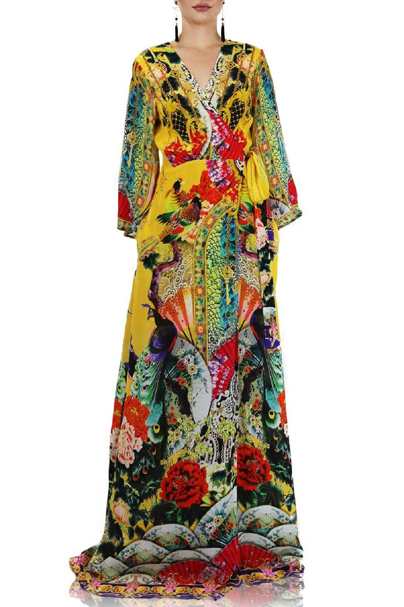  maxi womens wrap dress, Shahida Parides, plus size long sleeve wrap dress, long sleeve wrap,